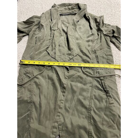Max Jeans Women's Size Small Open Front Long Sleeve Tencel Utility Jacket Green - Picture 4 of 11